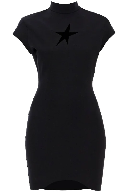 star mini dress 24F1RO1626859 BLACK Elegant Satin Lace Mini Dress