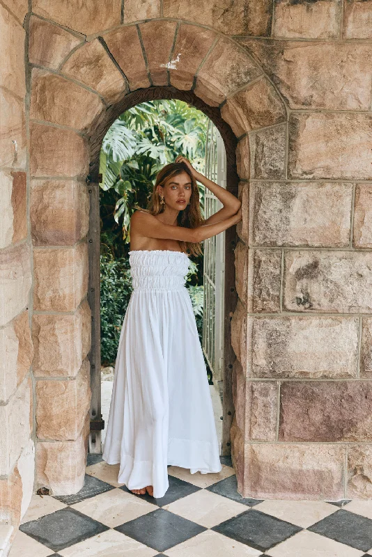 Eliana Maxi Dress White Stylish A-Line Maxi Dress