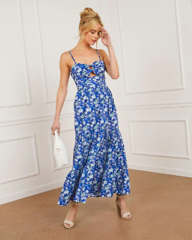 Kacey Sweetheart Tiered Midi Dress Fashionable Floral Embroidery Midi Dress