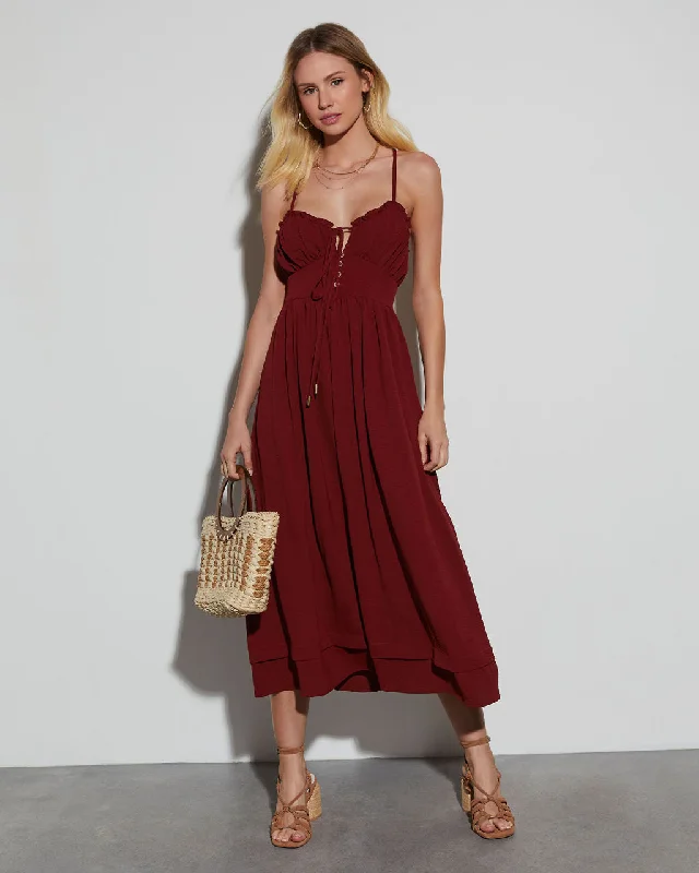 Let's Brunch Sweetheart Midi Dress Comfortable Casual Midi Dress