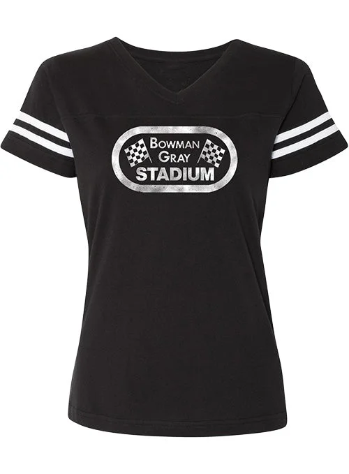 Ladies Bowman Gray Jersey T-Shirt Basic T-Shirt Crew Neck Short Sleeve