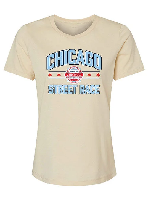 Ladies Chicago Street Race Collegiate T-Shirt Spandex Blend Rayon Blend Denim Blend