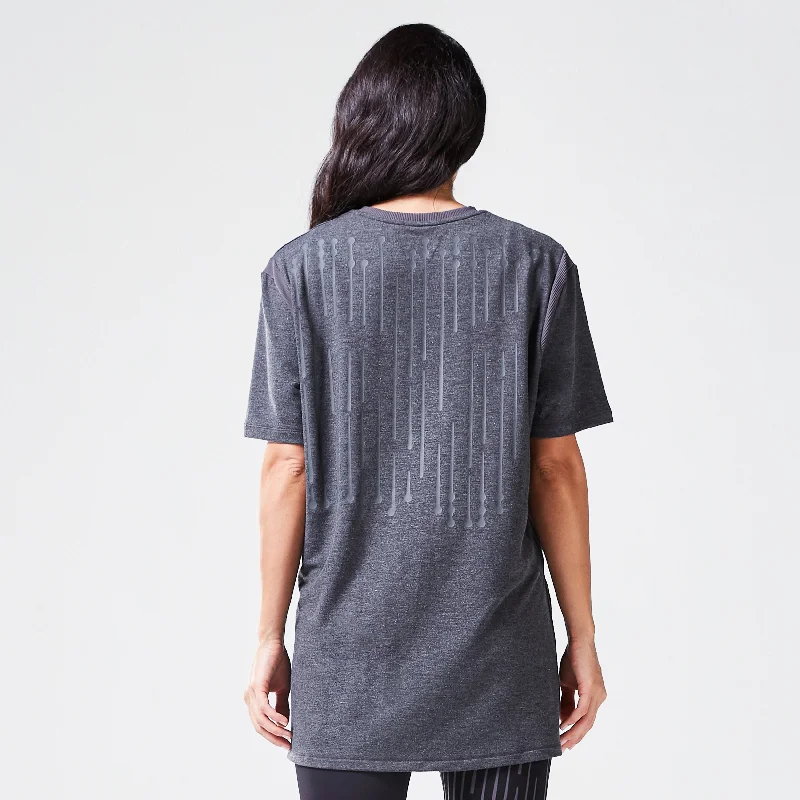 Code Oversized Drip Tee - Black Marl Spandex Blend Rayon Blend Denim Blend