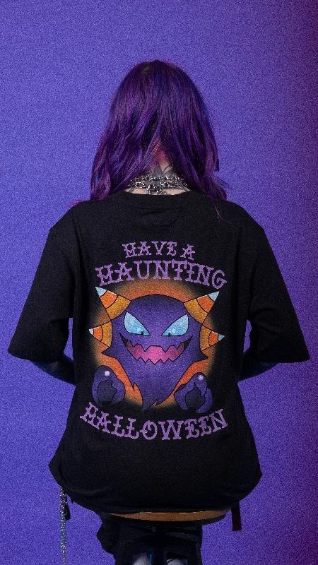 Haunting Halloween Tee / Back Print Lace Blend Ribbed Blend Corduroy Blend