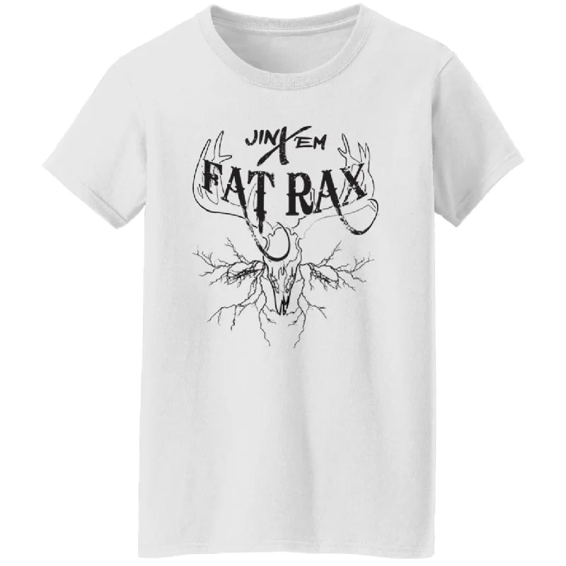 Ladies' Jinx'em Fat Rax T-Shirt V-Neck T-Shirt Long Sleeve Cotton