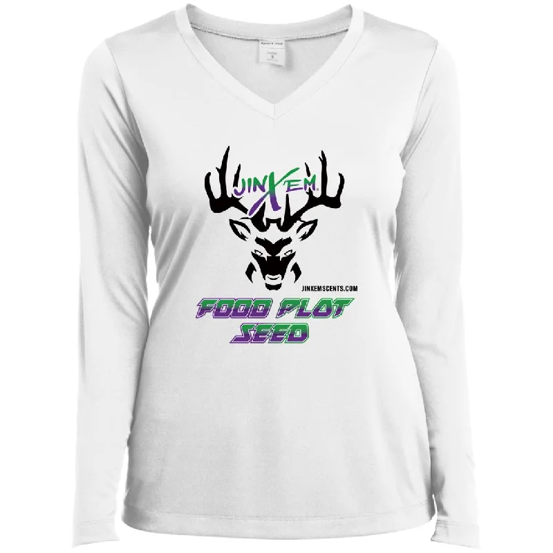 Ladies’ Long Sleeve Performance V-Neck Tee Fleece Nylon Spandex