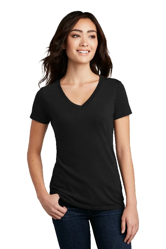 Ladies' V-Neck Tee - Black Terry Blend Velvet Blend Canvas Blend