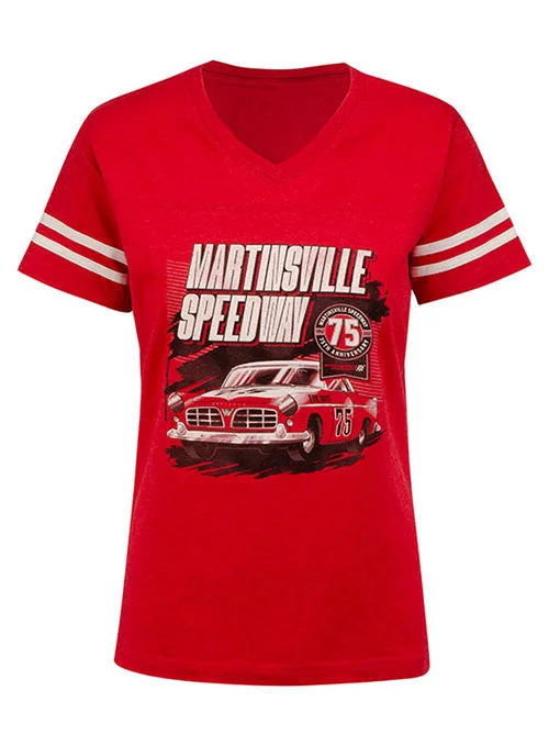 2022 Ladies Martinsville Speedway 75th Anniversary T-Shirt Lace Blend Ribbed Blend Corduroy Blend