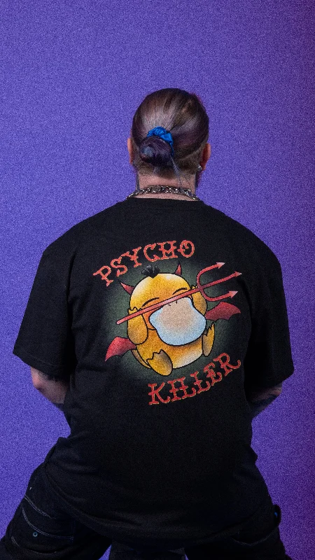 Psycho Duck Tee / Back Print Zippered Front Buttoned Front Snap Front