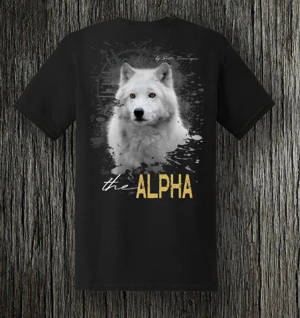 The Alpha Artic Wolf Super Soft Ring Spun 100% Cotton Midweight Unisex T-Shirt TShirt Striped Floral Plaid