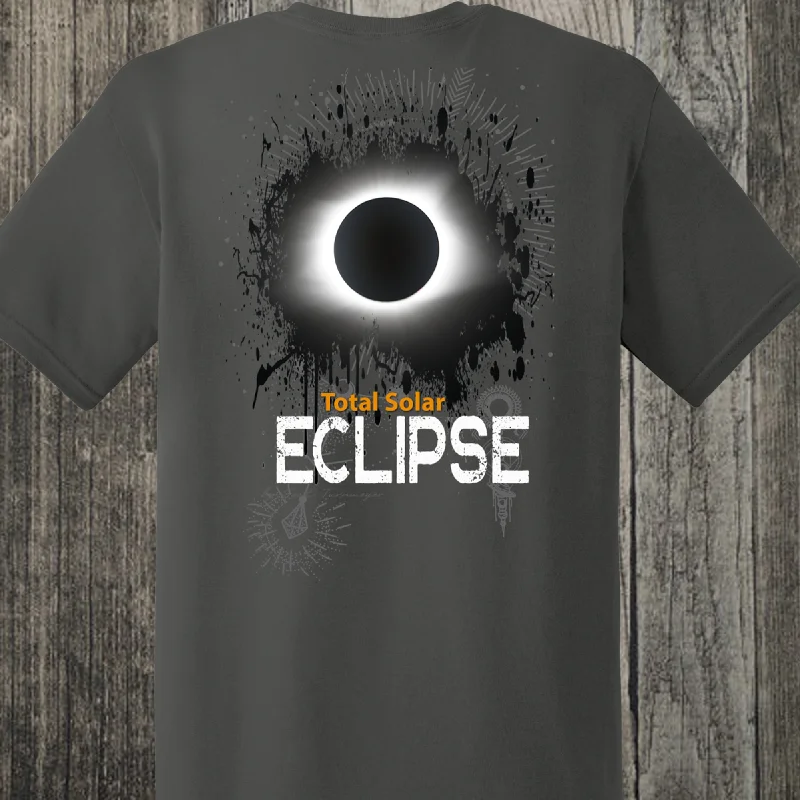 Total Solar Eclipse Charcoal Grey Tee Elegant Classic Vintage