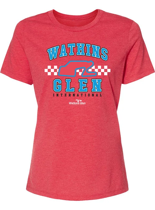 Ladies Watkins Glen Collegiate T-Shirt Zippered Front Buttoned Front Snap Front