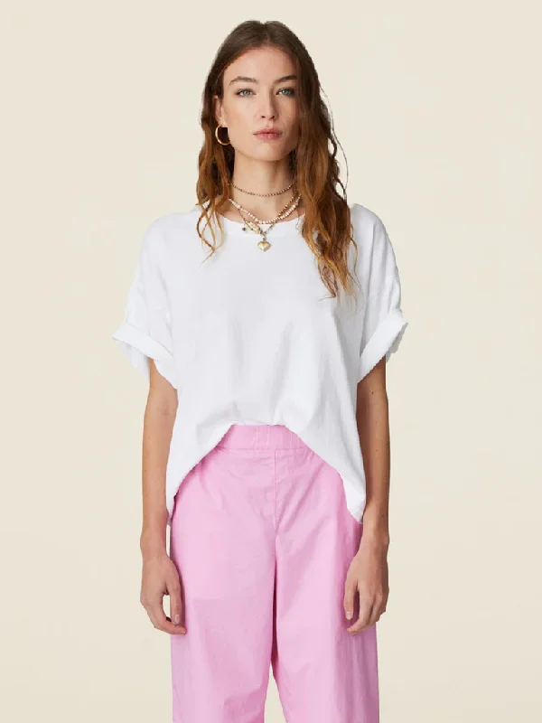 Xirena - Palmer Tee In White Solid Print Embellished