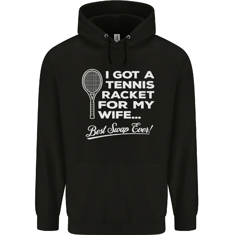 A Tennis Racket for My Wife Best Swap Ever! Mens Hoodie Hoodie with Belted Waist Structured Tailored