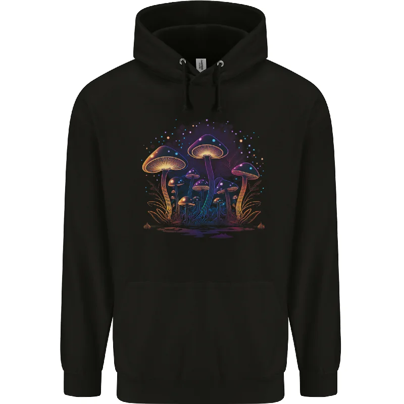 A Trippy Magic Mushroom Forest LSD Mens 80% Cotton Hoodie Hoodie with Emblem Brand Identity