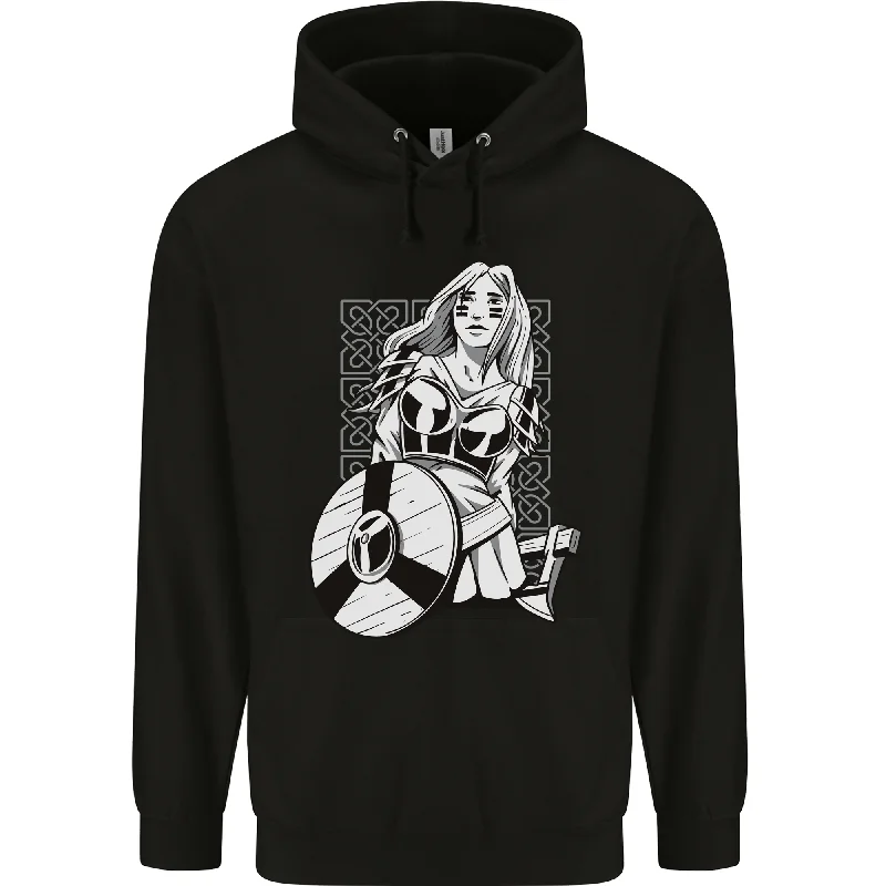 A Viking Shield Maiden Warrior Mens 80% Cotton Hoodie Hoodie with Belted Waist Structured Tailored