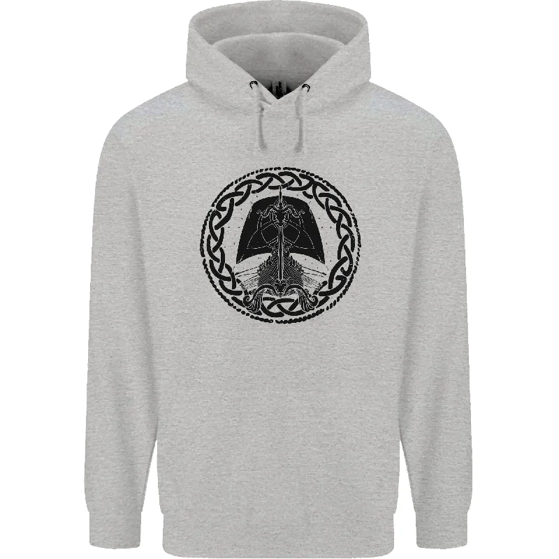 A Viking Ship Mens 80% Cotton Hoodie Hoodie with Hem Patch Decorative Personalized