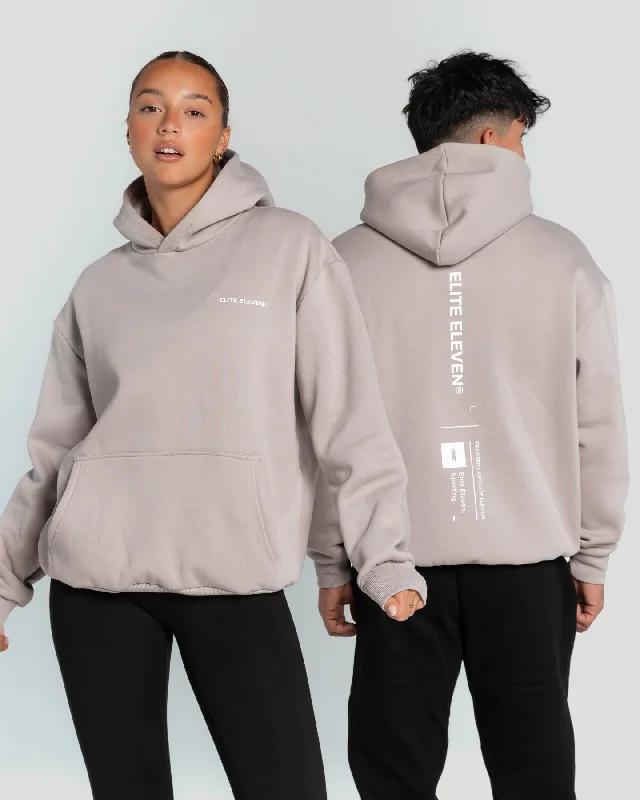 Capital Hoodie - Taupe Hoodie with Exposed Zipper Edgy Industrial