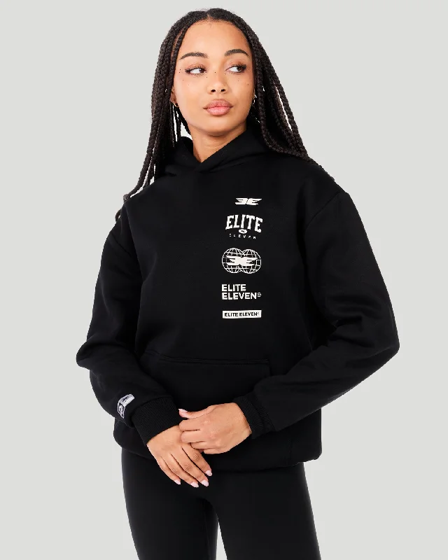 Collective Hoodie - Black Hoodie with Embroidery Detailed Premium