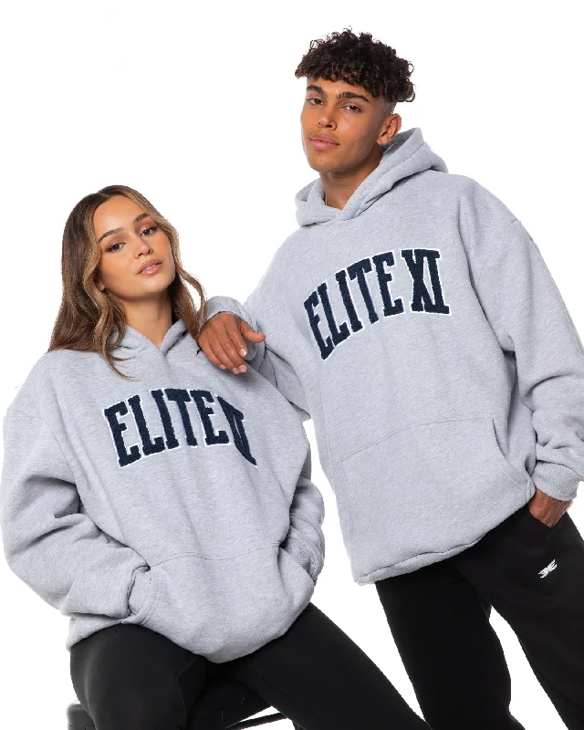 Collegiate Hoodie - Grey Hoodie with Print Artistic Unique