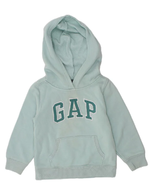 GAP Boys Graphic Hoodie Jumper 2-3 Years Turquoise Cotton Hoodie with Mesh Breathable Sporty