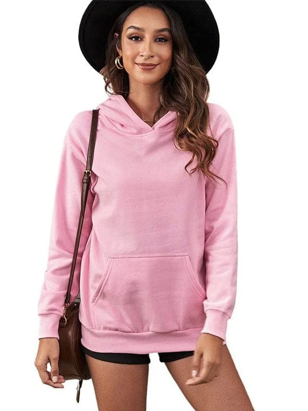 Hooded Sweatshirt With Pocket Hoodie with Front Slit Layering Stylish