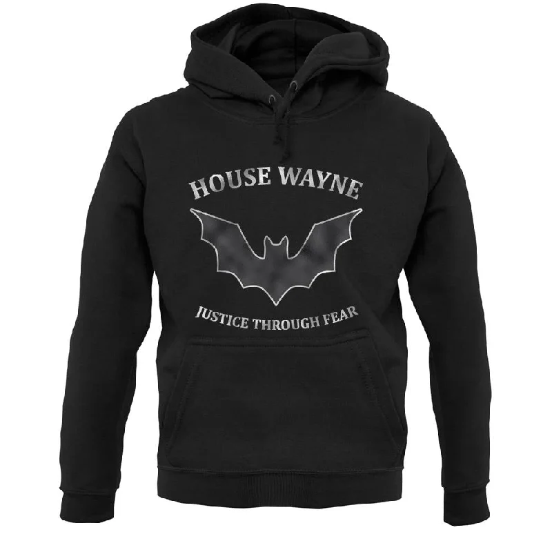 House Wayne, Justice Through Fear Unisex Hoodie Hoodie with Full-Zip Functional Layering