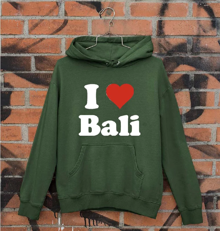 I Love Bali Unisex Hoodie for Men/Women Hoodie with Metallic Shiny Futuristic