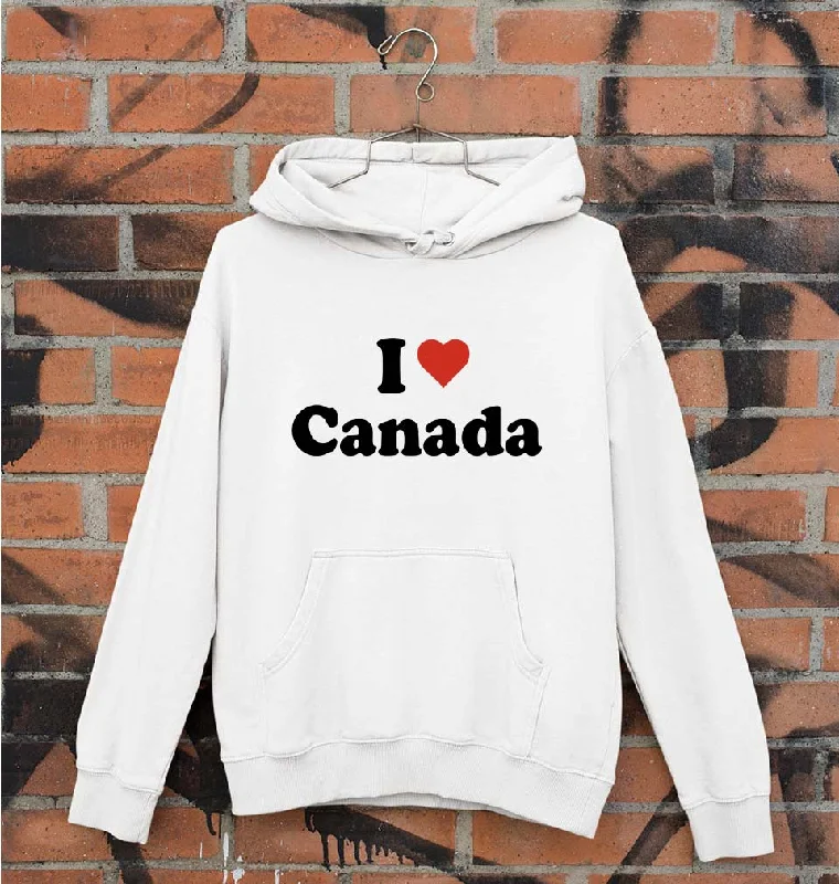 I Love Canada Unisex Hoodie for Men/Women Hoodie with Elastic Waist Stretchable Comfortable