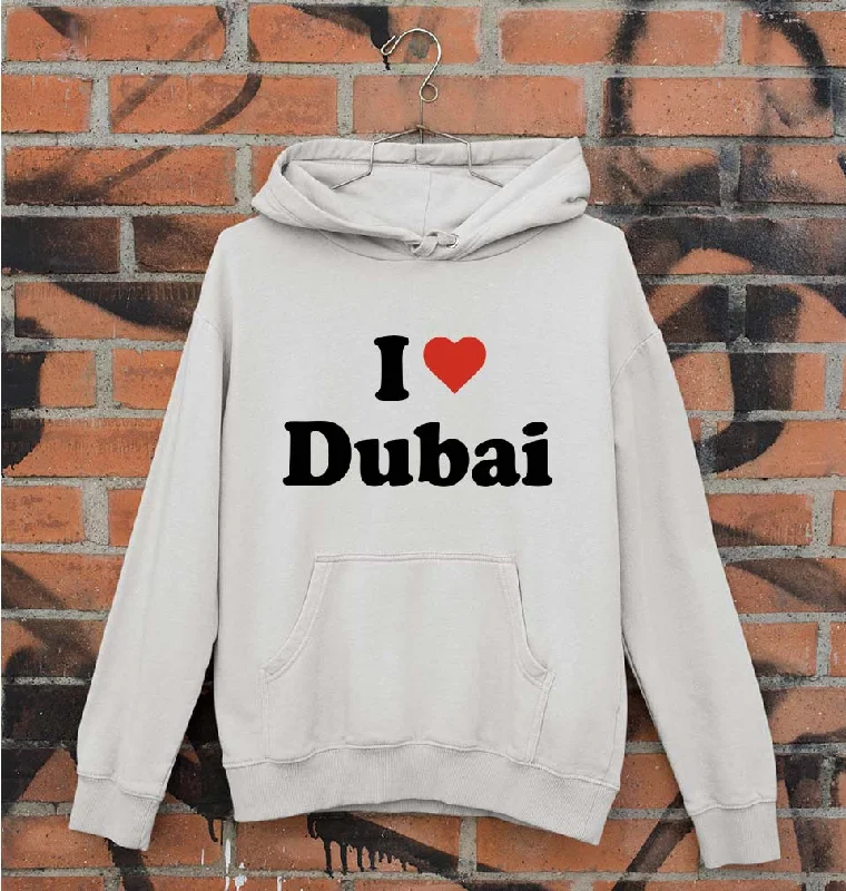 I Love Dubai Unisex Hoodie for Men/Women Hoodie with Half-Zip Sporty Casual