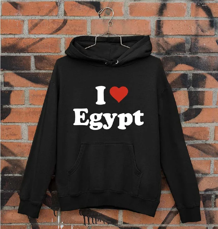 I Love Egypt Unisex Hoodie for Men/Women Hoodie with Elastic Cuffs Stretchable Comfortable