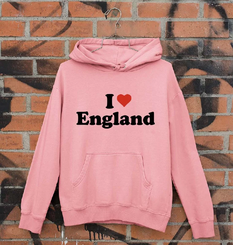 I Love England Unisex Hoodie for Men/Women Hoodie with Set-In Sleeves Structured Classic