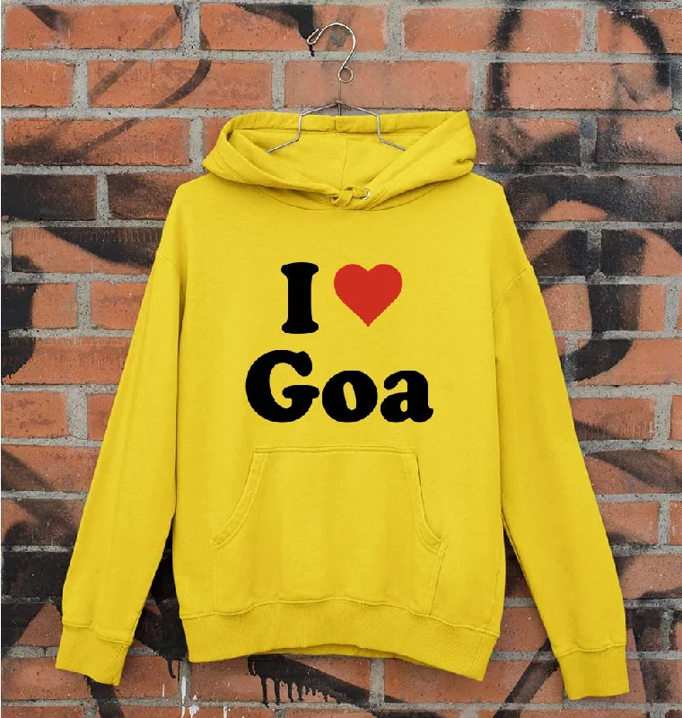 I Love Goa Unisex Hoodie for Men/Women Hoodie with Puffed Sleeves Voluminous Trendy