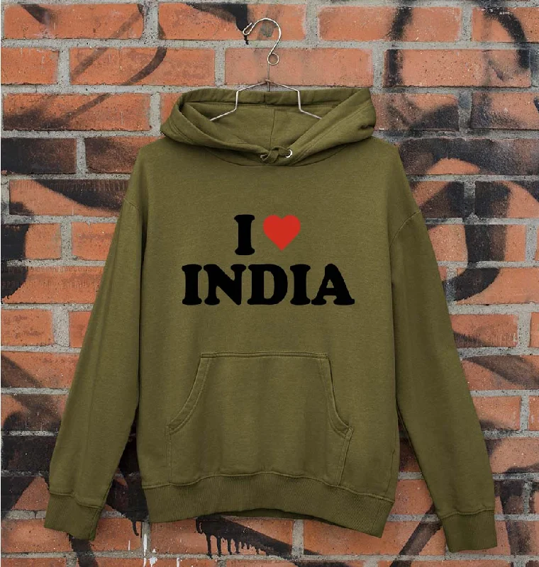 I Love India Unisex Hoodie for Men/Women Hoodie with Longline Fit Extended Stylish