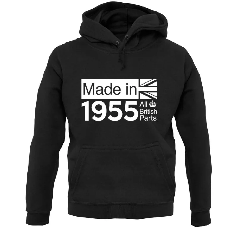 Made In 1955 All British Parts Crown Unisex Hoodie Hoodie with Color Block Contrast Stylish