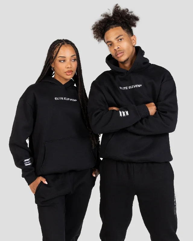 Registered Hoodie - Black/White Hoodie with Tied Waist Feminine Flattering