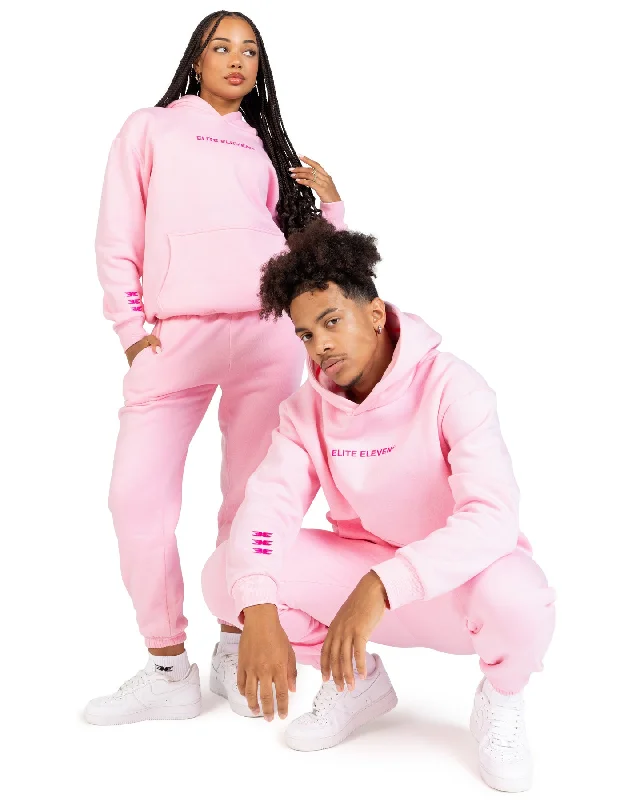 Registered Hoodie - Pink Hoodie with Hem Ribbing Snug Secure