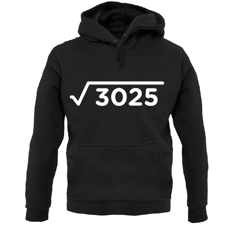 Square Root Birthday 55 Unisex Hoodie Hoodie with Applique Textured Unique