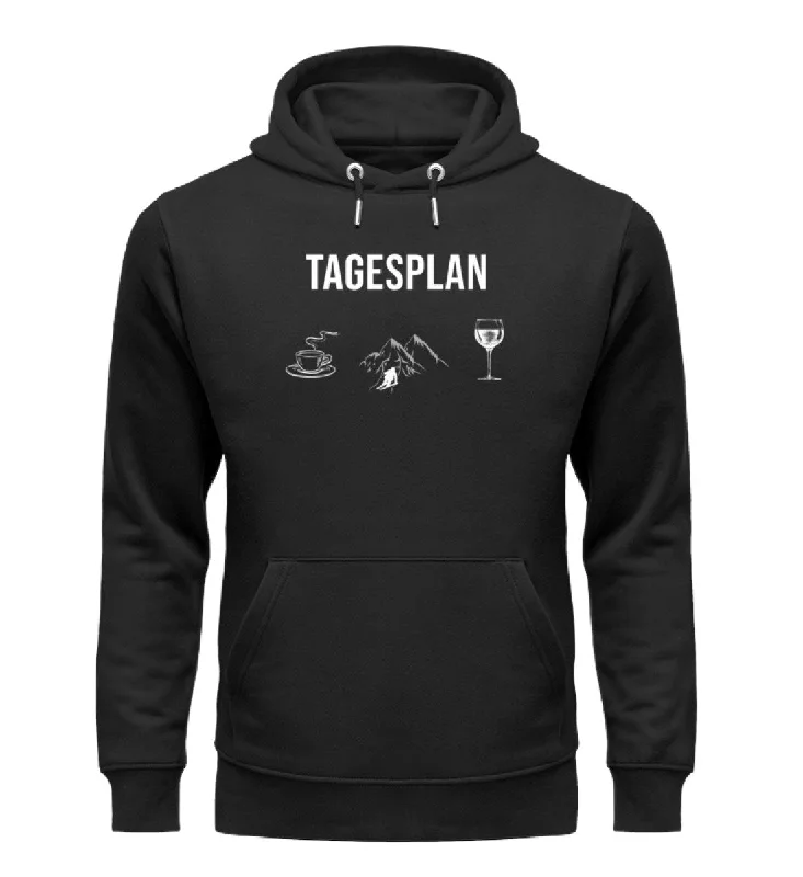 Tagesplan Kaffee, Ski und Wein - Unisex Premium Organic Hoodie Hoodie with Double Zipper Versatile Adjustable