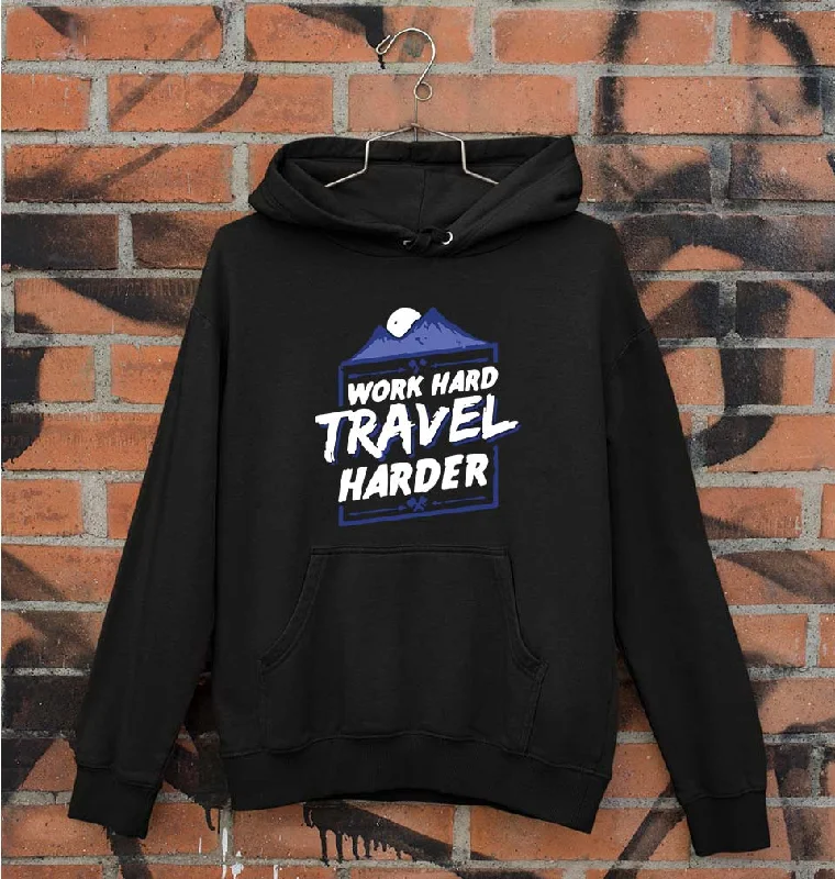 Travel Harder Unisex Hoodie for Men/Women Hoodie with Drawcord Adjustable Secure