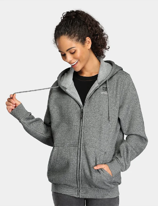 Unisex Heated Fleece Hoodie - Flecking Gray Hoodie with Toggle Buttons Decorative Unique