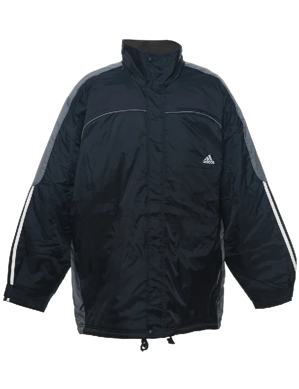 Adidas Nylon Zip-Front Jacket  - XL Insulated Jacket Fitted Jacket Loose Jacket