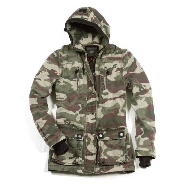 Better Bodies Rockdale Jacket - Camo Green Nylon Fabric Polyester Fabric Spandex Fabric