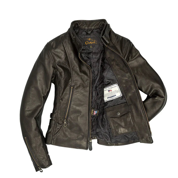 Cockpit USA Women's Cafe Racer Motocross Jacket W71X001 Fleece Jacket Down Jacket Feather Jacket