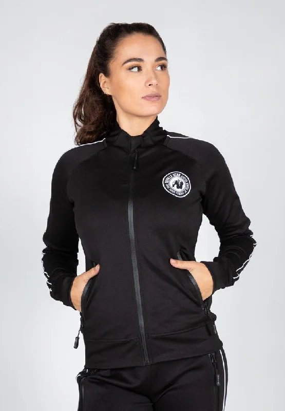 Gorilla Wear Montana Track Jacket - Black Snapped Jacket Toggled Jacket Drawstring Jacket