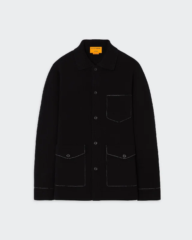 Industry Jacket - Black Wool Jacket Cashmere Jacket Tweed Jacket