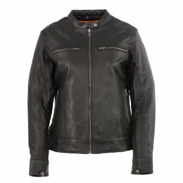 Ladies Lightweight Leather Jacket Nylon Fabric Polyester Fabric Spandex Fabric