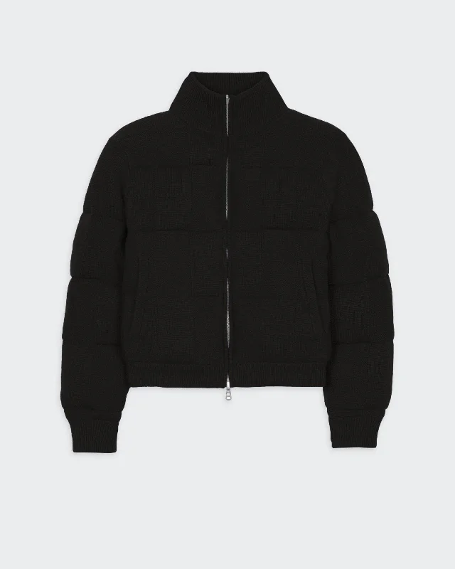 Quilted Puffer Jacket - Black Anorak Shell Jacket Lightweight Jacket