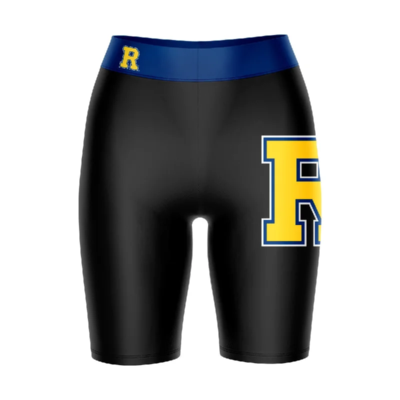 Rochester Yellowjackets Game Day Logo on Thigh and Waistband Black and Blue Womens Bike Shorts by Vive La Fete Fitted Jacket Loose Jacket Oversized Jacket