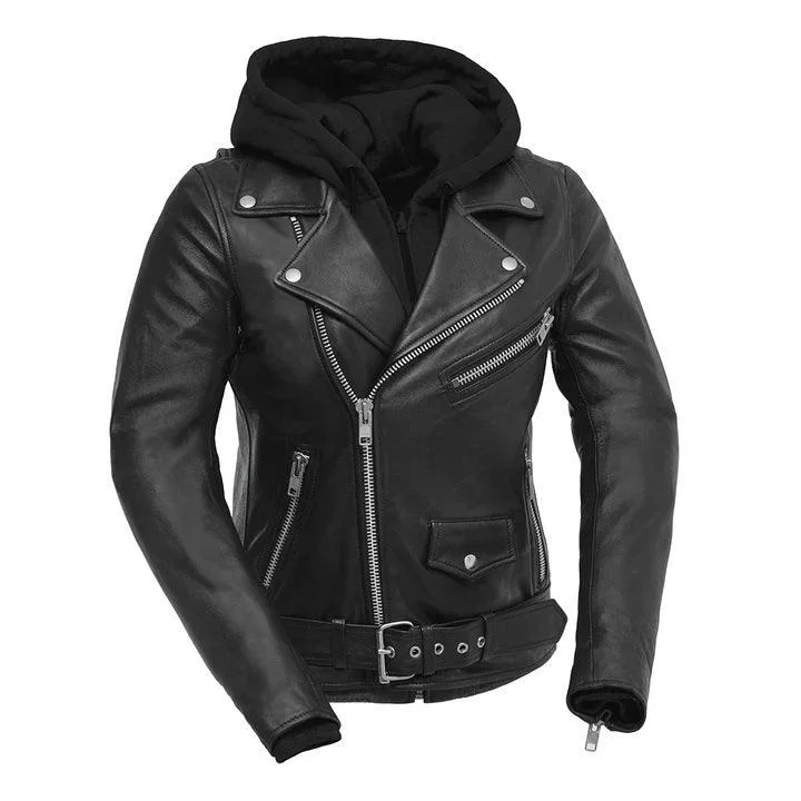 Ryman - Women's Motorcycle Leather Jacket Jersey Jacket Tulle Jacket Batik Jacket